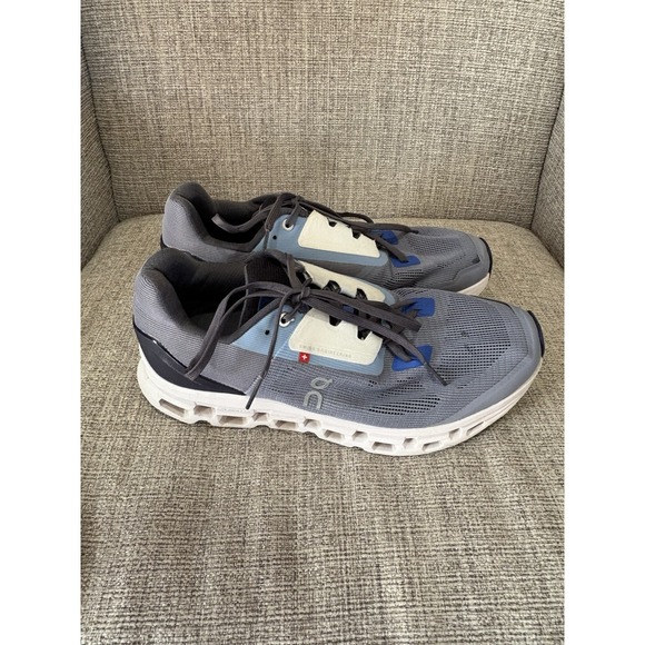 Men\'s On Cloudstratus Running Shoe Gray/Blue Size 10